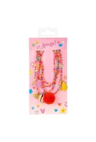 Poczwórny naszyjnik z koralików z zawieszkami wielokolorowy Sylvie