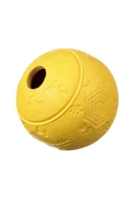 Piłka na przysmaki z labiryntem żółta M 8 cm