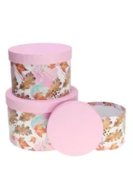 Pudełko Flower Box 3 szt różowy