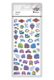 Naklejki wypukłe miękkie pojazdy,planety mix