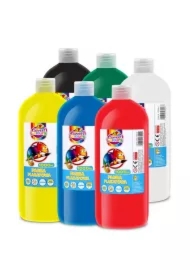 Farby plakatowe w butelkach 1000ml (6 kolorów)
