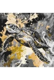 Malowanie po numerach - Złoty żółw metal