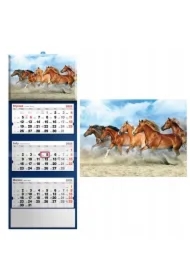 Kalendarz 2026 trójdzielny konie