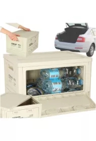 Organizer do bagażnika samochodowy pudełko skrzynka składana 25l szara