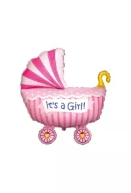 Balon foliowy Wózek dla dziewczynki 89x74cm