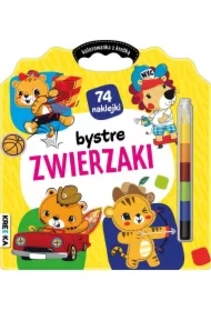 Kolorowanka z kredką. Bystre zwierzaki