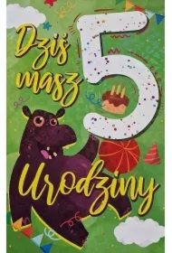Karnet Urodziny 5 chłopiec