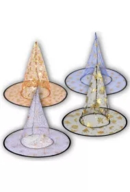 Kapelusz karnawałowy Czarownica z nadrukiem