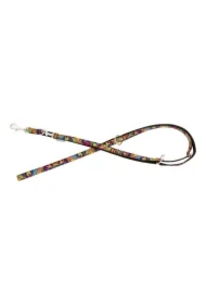 Smycz dla psa, wzór picasso, regulowana, taśma polipropylenowa, 25mm/220cm czarna