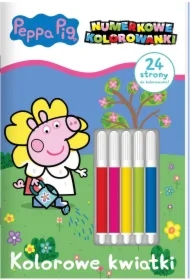 Peppa Pig. Numerkowe kolorowanki. Kolorowe kwiatki
