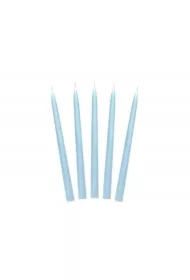 Świeca stożkowa matowa błękitna 24cm 10 szt