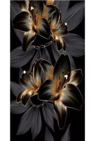 Diamentowa mozaika - Lilie czarno-złote