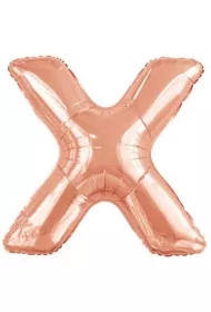 Balon foliowy litera X różowe złoto