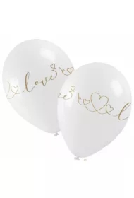 Balony dekoracyjne złoty nadruk Love