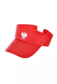 Ozdoba na głowę opaska z daszkiem biało-czerwona