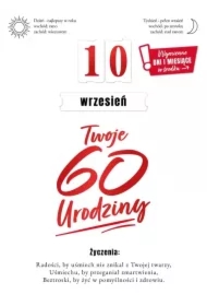 Karnet Urodziny 60 wymienne cyfry