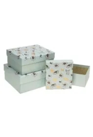 Pudełko kwadrat 3 szt zielony