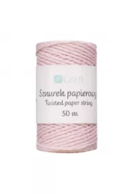 Sznurek papierowy skręcany różowy