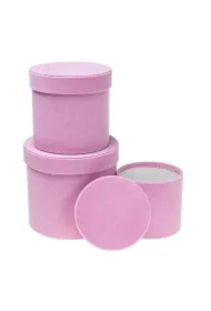 Pudełko Flower Box 3 szt różowy