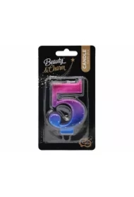 Świeczki urodzinowe - Cyferki 5 metaliczna night