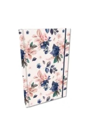 Notes A5 w kratkę z gumką Soft Touch Niebieskie Róże