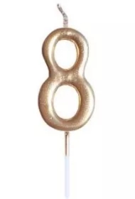 Świeczka urodzinowa metaliczna 8 złota