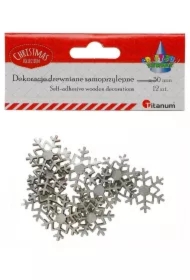 Drewniane płatki śniegu samoprzylepne