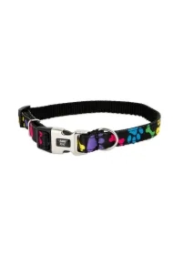 Obroża dla psa, kolorowe łapki, taśma polipropylenowa, 16mm/30-47cm