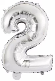 Balon foliowy mini cyfra 2 srebrna