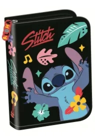 Piórnik dwuklapkowy bez wyposażenia Stitch Black Aloha