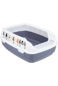 Delio, kuweta, dla kota, szara/biała, plastik, 35 x 20 x 48cm, wysoka