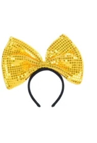 Opaska gigant z cekinami żóła