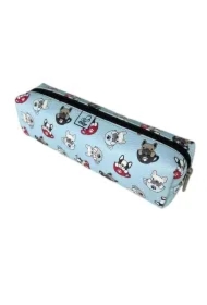 Piórnik prostokąt kostka Buldogi blue