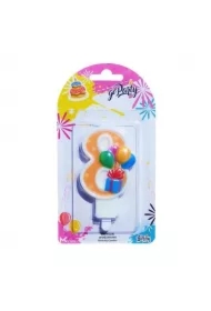 Świeczka urodzinowa "8" z balonikami SF-907-8