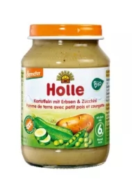 Obiadek ziemniak - groszek - cukinia bez dodatku cukrów bezglutenowy od 6 miesiąca demeter (słoik)