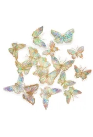 Połyskujące naklejki PET - Motyle moonstone 20 szt