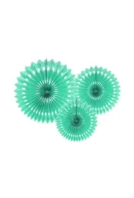 Rozety dekoracyjne miętowe 20-30cm