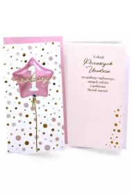 Karnet Urodziny Roczek balon różowy