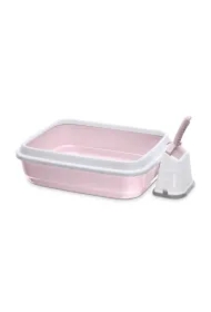 Duo, kuweta dla kota, z łopatką, różowa, 59 x 40 x 28 cm