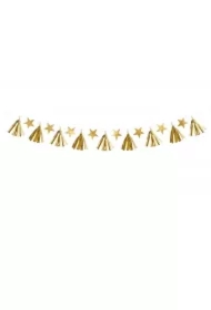 Girlanda papierowa Gwiazdy złoty 1,3m