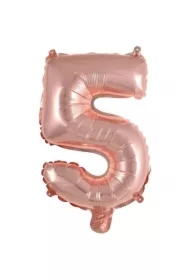 Balon foliowy mini cyfra 5 różowe złoto