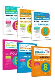 Pakiet Nowy Egzamin ósmoklasisty - język polski. Repetytoria i arkusze: Język polski, Język angielski, Matematyka
