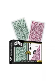 Elite Bridge Size Jumbo Index Karty do Gry, podwójna talia, burgund i zieleń