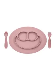 Komplet naczyń silikonowych Mini Feeding Set pastelowy róż