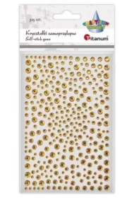 Kryształki samoprzylepne Okrągłe złote 325 szt
