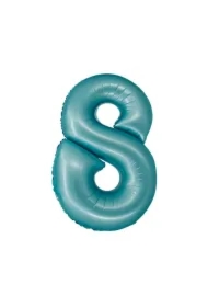Balon foliowy Smart cyfra 8 niebieski matowy 76cm
