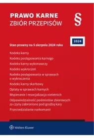Kodeks karny. Kodeks postępowania karnego. Kodeks karny wykonawczy. Kodeks wykroczeń. Kodeks postępowania w sprawach o wykroczenia. Kodeks karny skarbowy. Opłaty w sprawach karnych. Wspieranie i resocjalizacja nieletnich