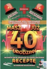 Karnet Urodzinowy z receptą 40
