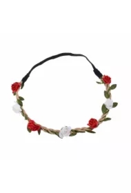 Ozdoba na głowę Wianek biało-czerwony