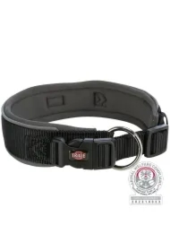 Premium, obroża, dla psa, czarna/grafitowa, L: 46&ndash;55 cm/50 mm, taśma parciana, szeroka